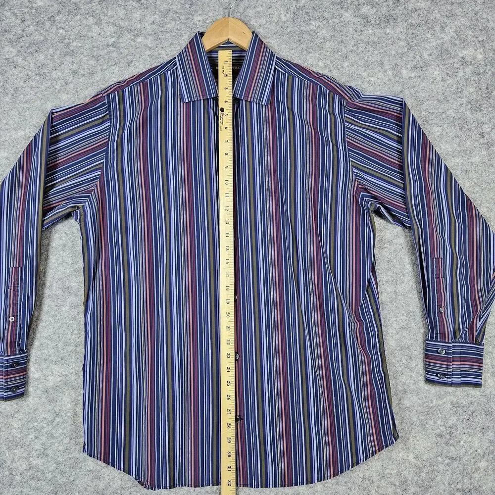 Banana Republic Men's Long Sleeve Button Up Vertical Stripes 100% Cotton Size XL